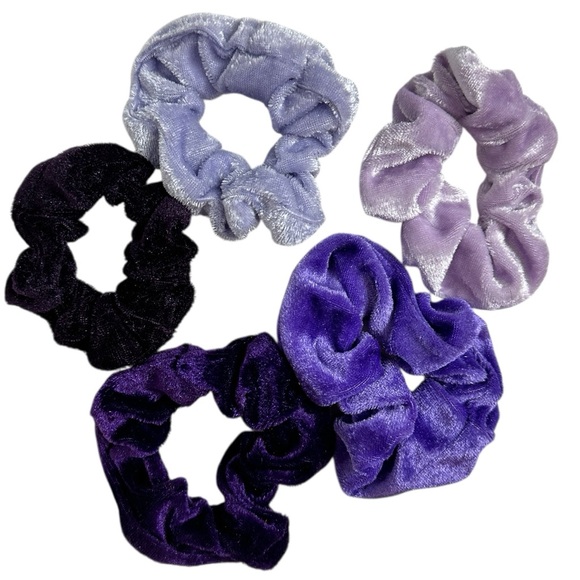 Forever 21 5-Piece Set of Purple Tone Scrunchies Hair Ties NWOT Dark Academia - Picture 8 of 9